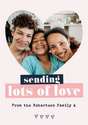 Sending Lots Of Love From The Family Photo Upload Valentine's Day Card