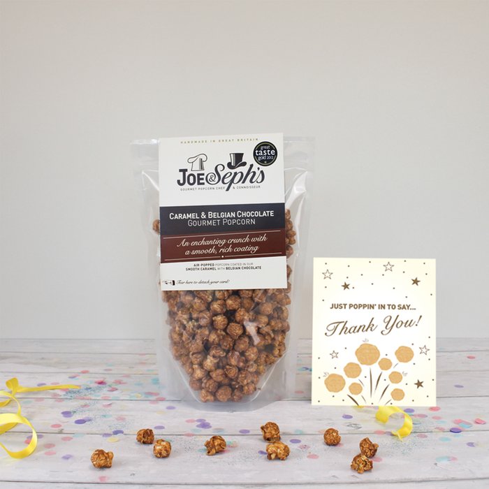 Joe & Seph's Just Poppin' In to Say Thank You Caramel & Belgian Chocolate Popcorn Pouch (335g)