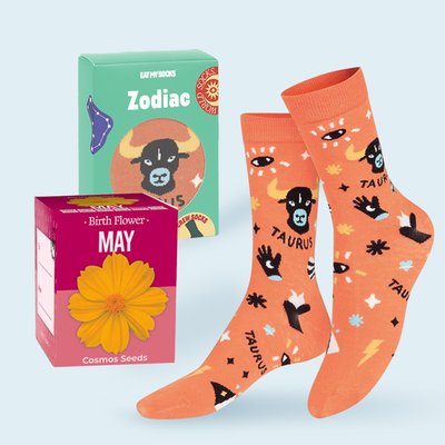 Grow Your Own May Birth Flower & Taurus Socks 