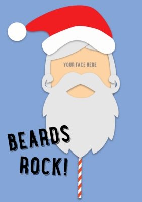 Merry Christmas Santa Beards Rock Photo Upload T-shirt