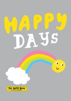 The Happy News Happy Days Rainbow Grey T-Shirt
