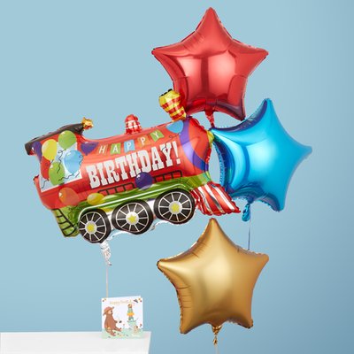 Train Birthday Balloon Bundle