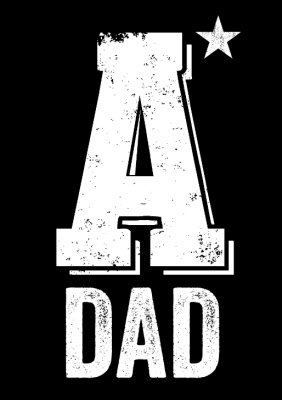Father's Day A* Dad Black Personalised T-shirt