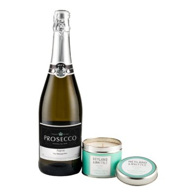 Personalised Prosecco 75cl & Heyland & Whittle Prosecco & Clementine Candle