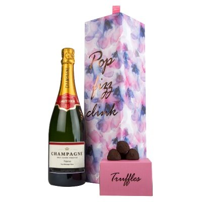 Personalised Gauthier Champagne 75cl Floral Gift Set