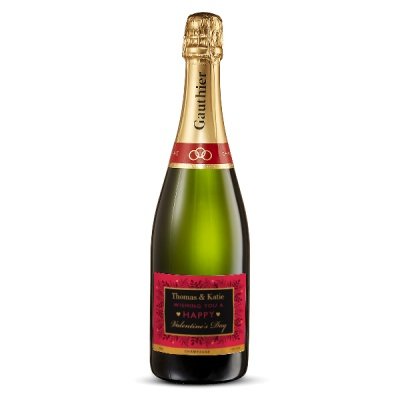 Personalised Valentine's Day Champagne 75cl