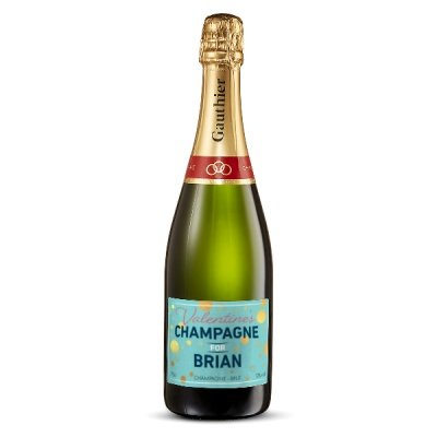 Personalised Champagne Valentine's Day 75cl