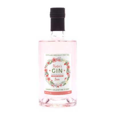 Personalised Valentines Pink Gin 70cl