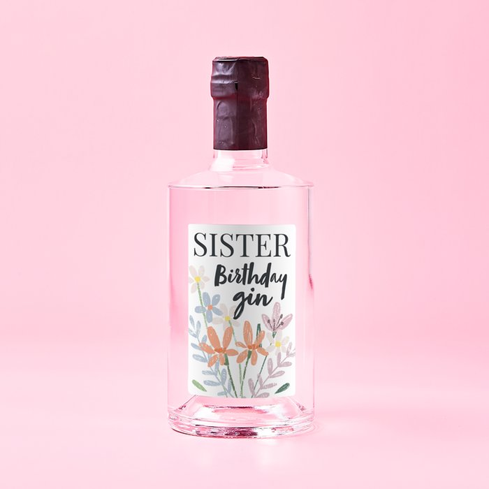 Personalised Sister's Birthday Pink Gin 70cl