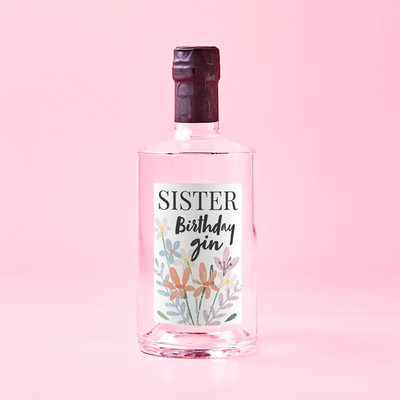 Personalised Sister's Birthday Pink Gin 70cl