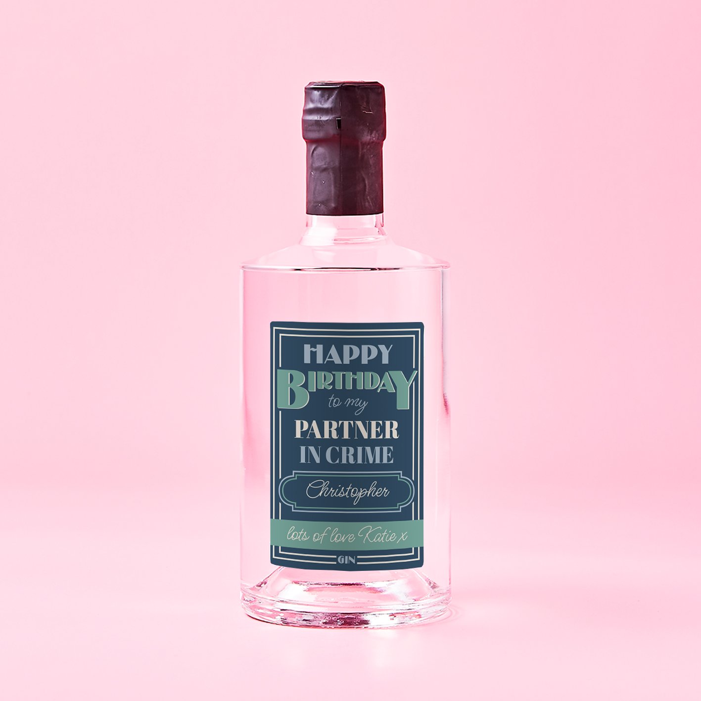 Moonpig Personalised Partner In Crime Birthday Gin 70Cl Alcohol