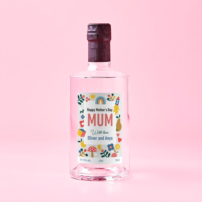 Personalised 'Mum' Mother's Day Pink Gin 70cl