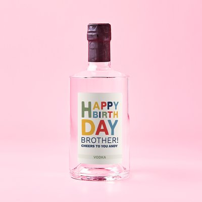Personalised Birthday Brother Vodka 70cl