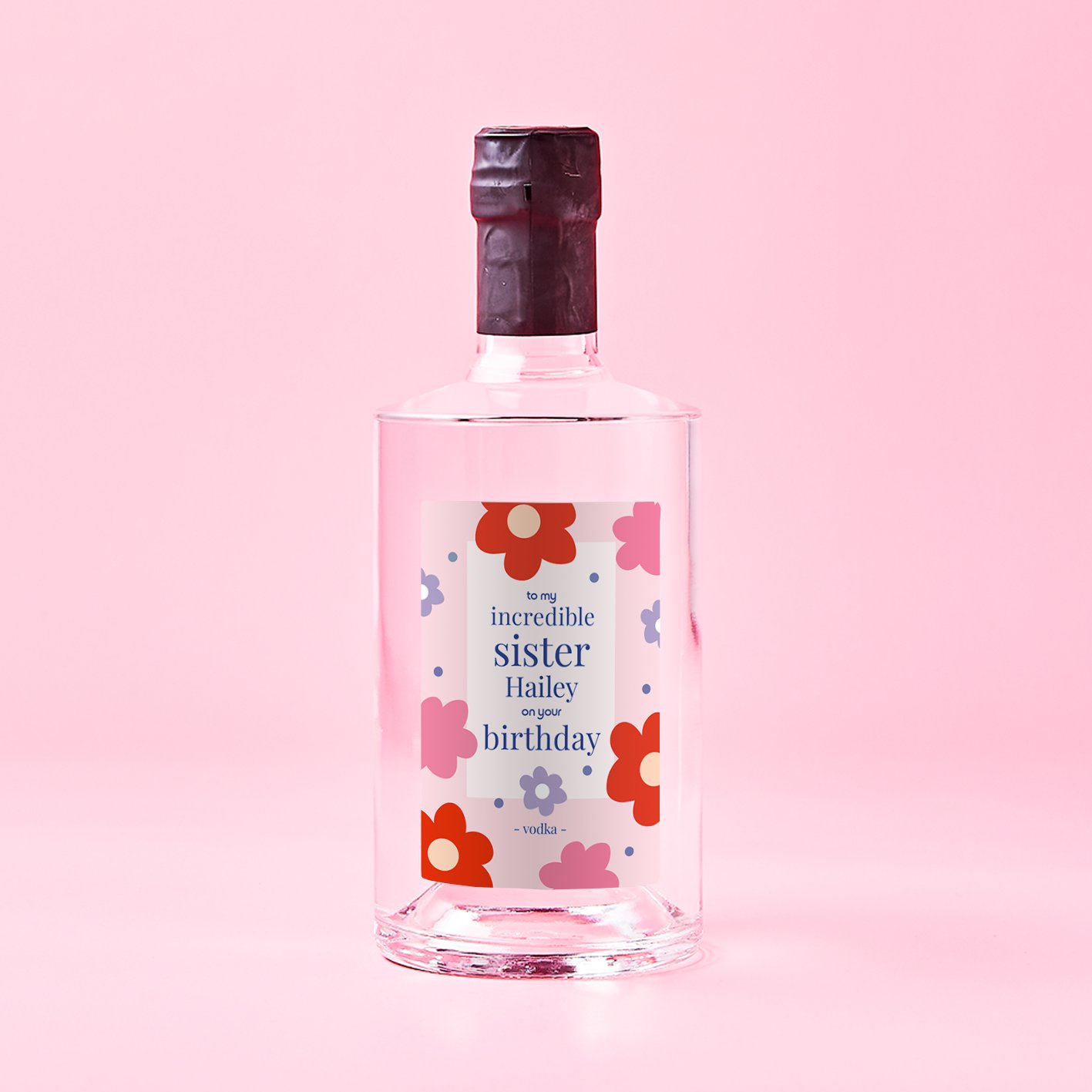 Personalised Incredible Sister's Birthday Vodka 70Cl Alcohol