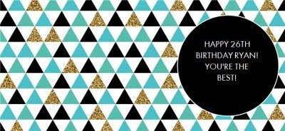 Happy Birthday Teal Triangles Personalised Mug